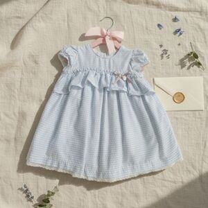 Elegant Light Blue Kids Dress with Ruffles